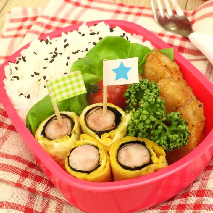 お弁当にもう一品 ウインナーの卵巻きのレシピ動画 作り方 Delish Kitchen